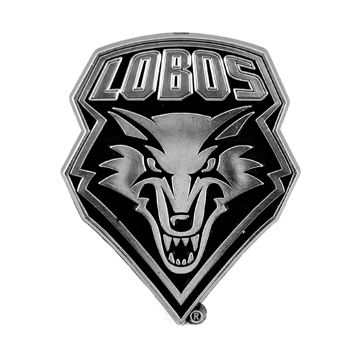 New Mexico Lobos Molded Chrome Plastic Emblem