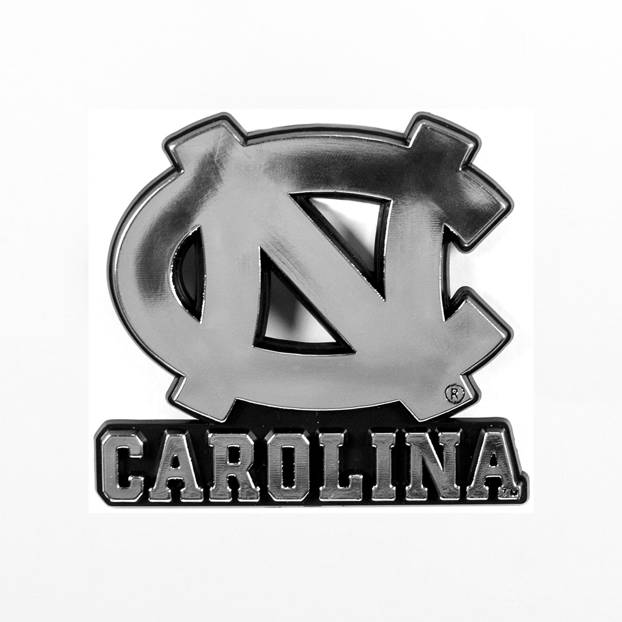 North Carolina Tar Heels Molded Chrome Plastic Emblem - North Carolina