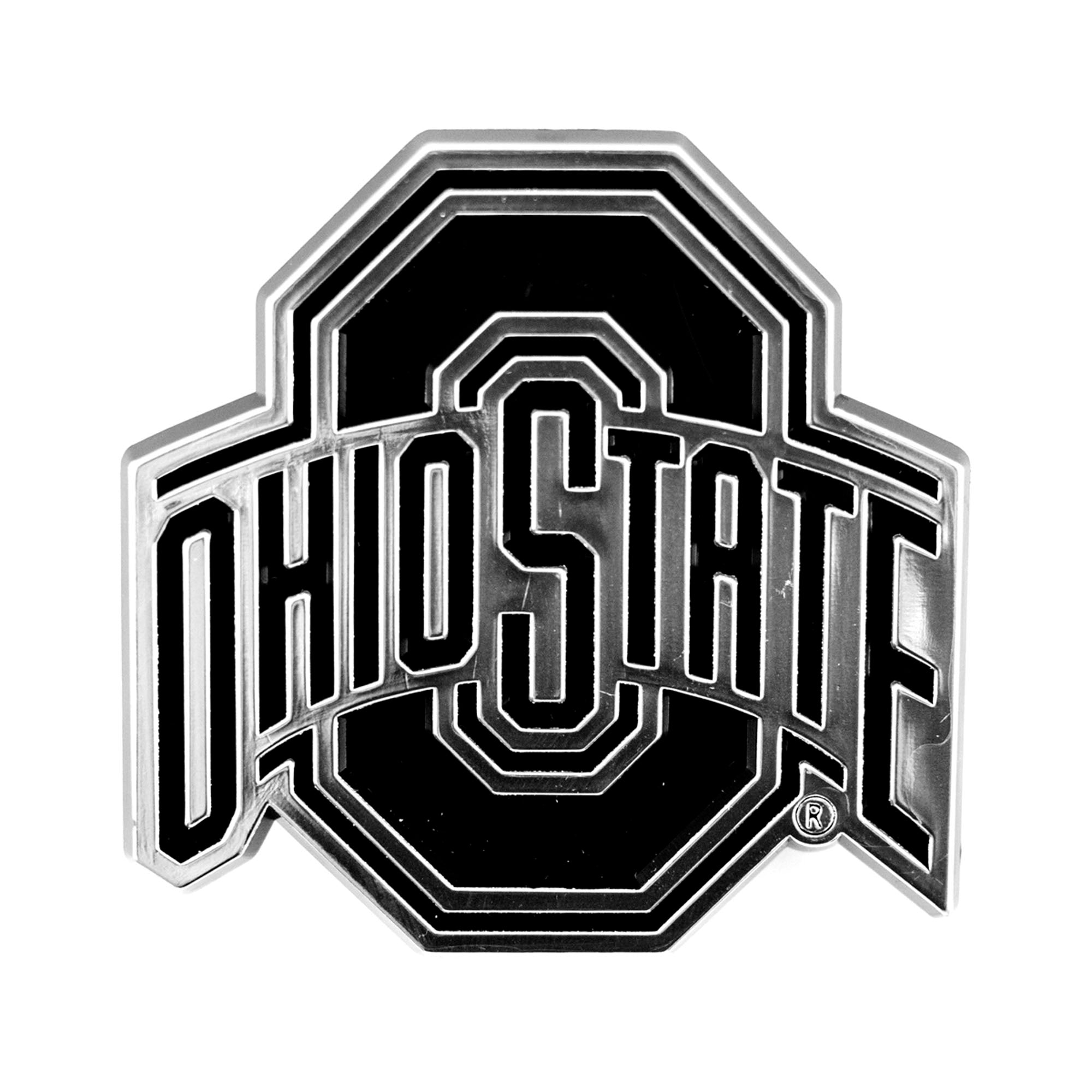 Ohio State Buckeyes Molded Chrome Plastic Emblem