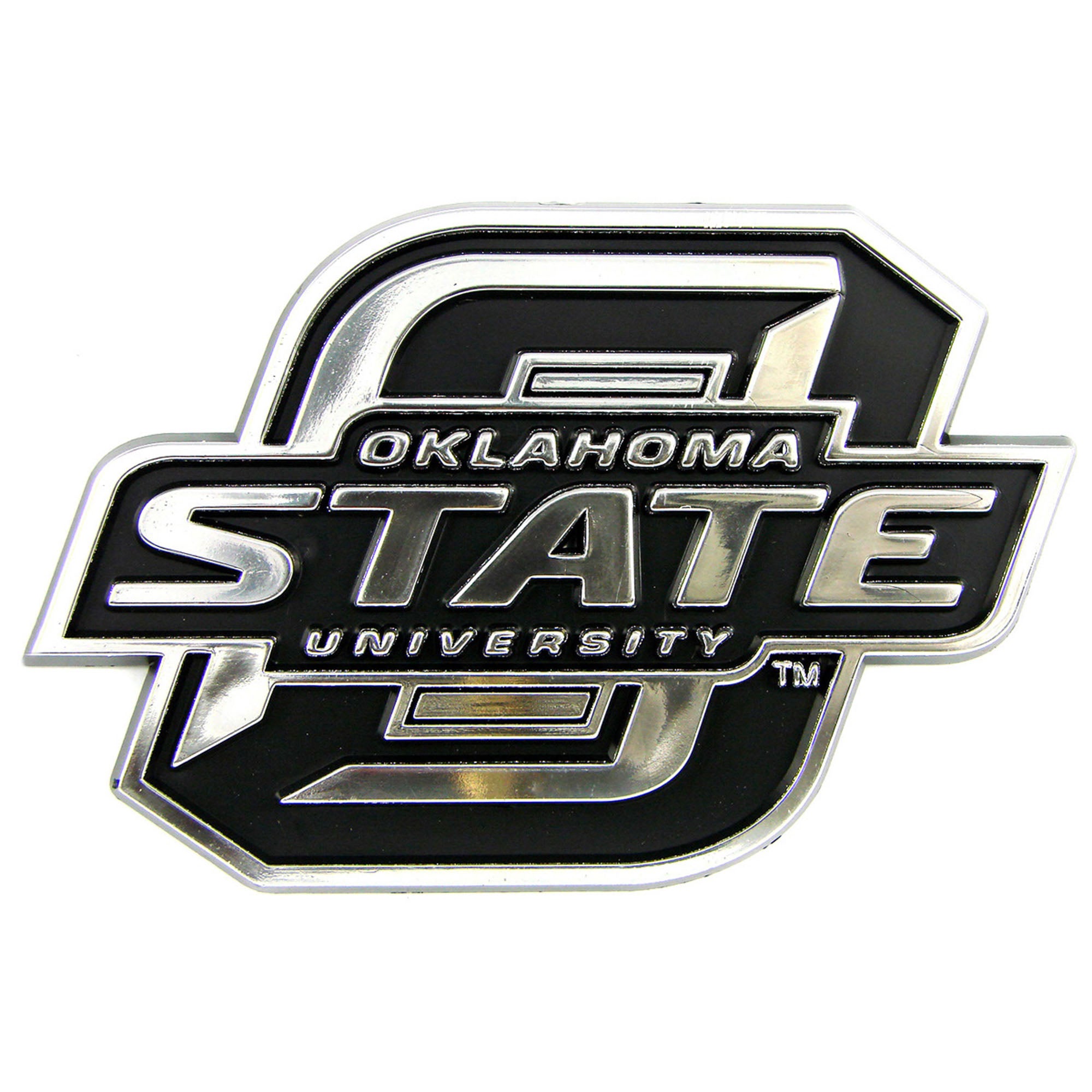 Oklahoma State Cowboys Molded Chrome Plastic Emblem - Oklahoma State