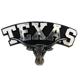 Texas Longhorns Molded Chrome Plastic Emblem, Logo with Wordmark