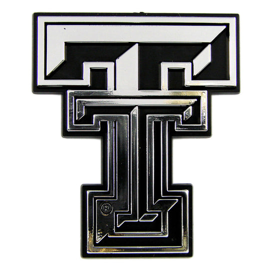 Texas Tech Red Raiders Molded Chrome Plastic Emblem