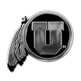 Utah Utes Molded Chrome Plastic Emblem