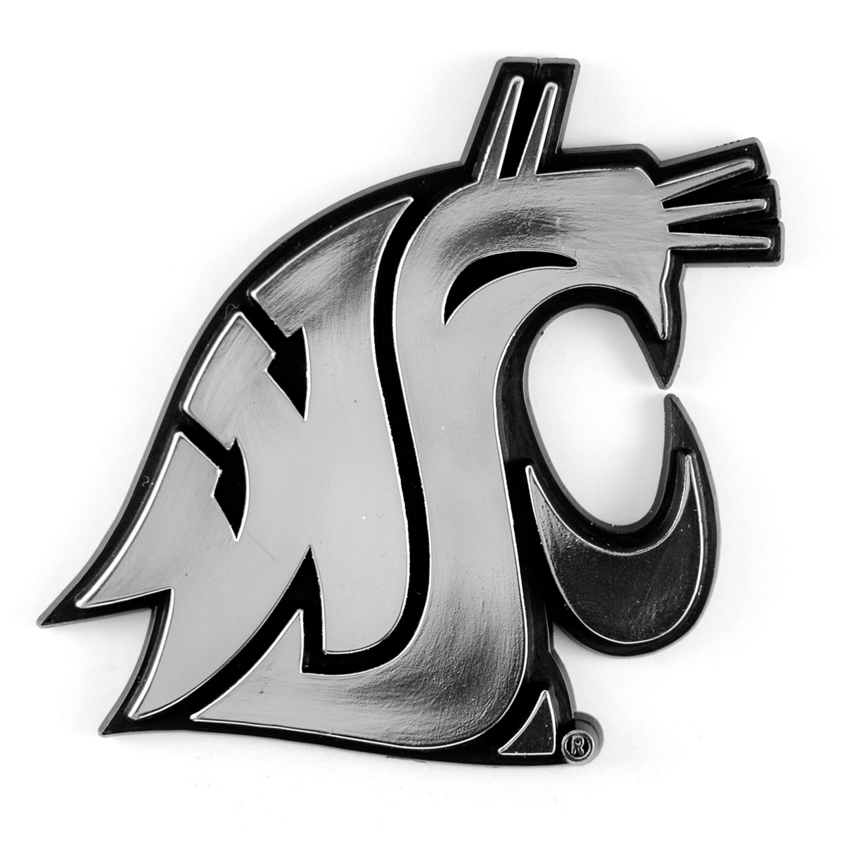 Washington State Cougars Molded Chrome Plastic Emblem