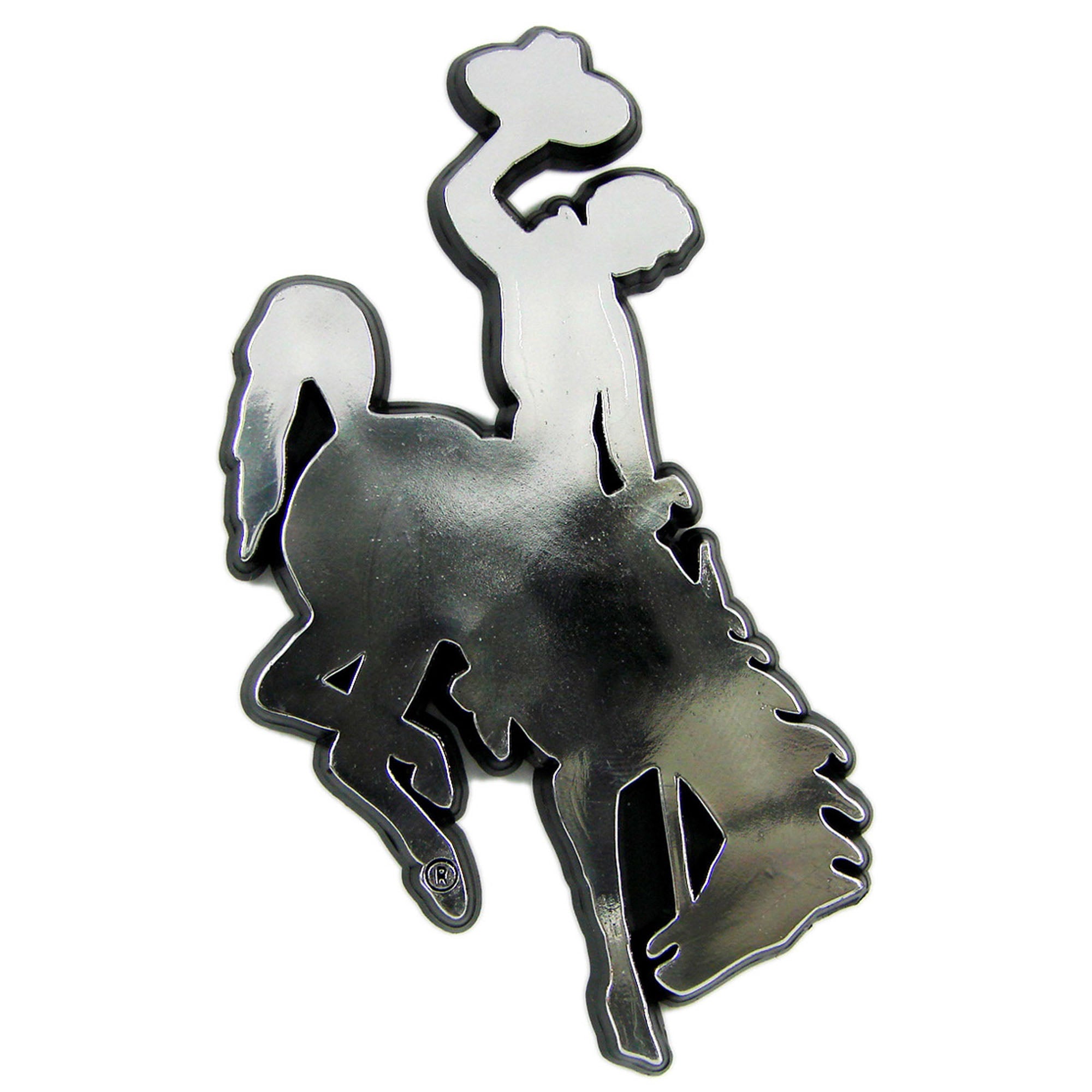 Wyoming Cowboys Molded Chrome Plastic Emblem