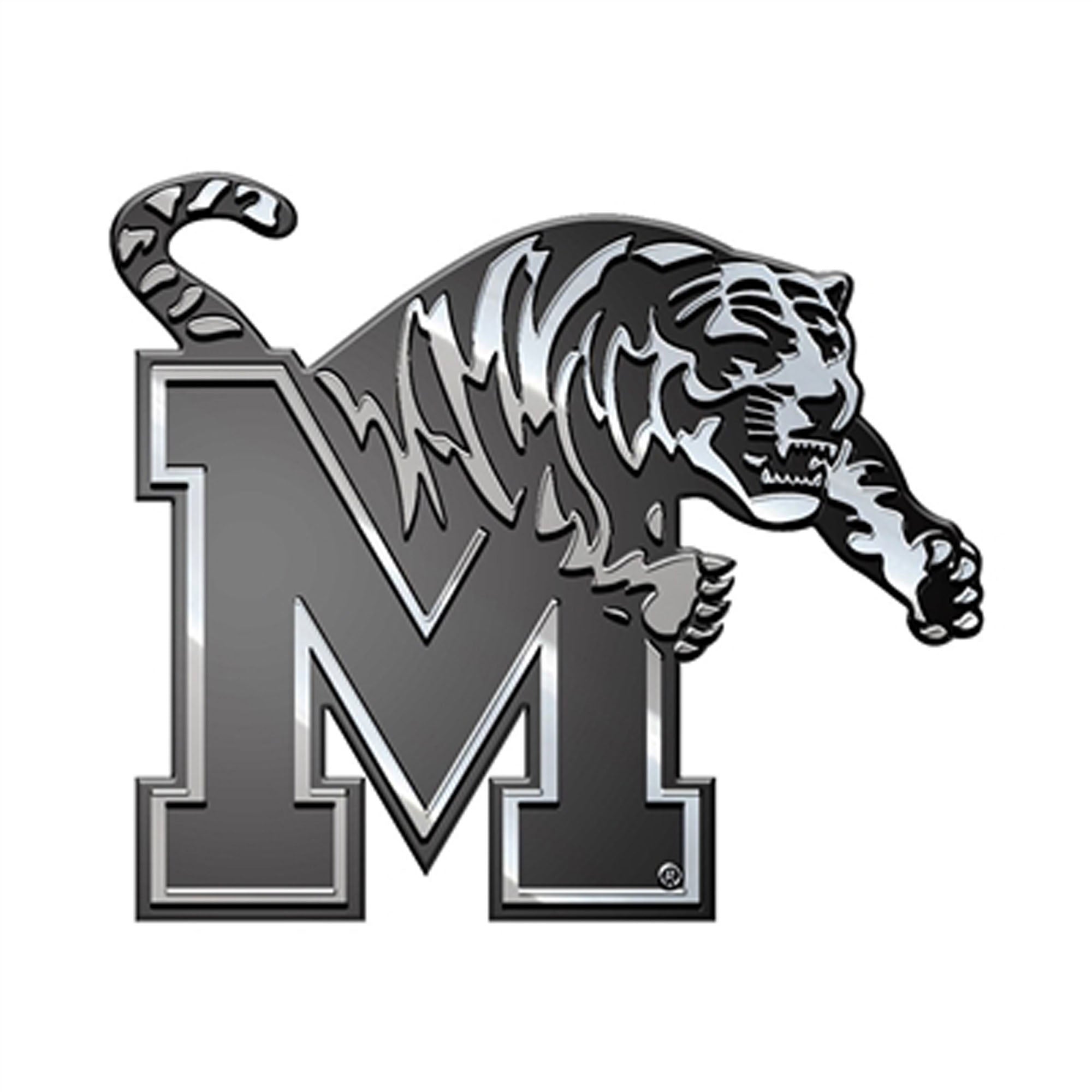 Memphis Tigers Molded Chrome Plastic Emblem