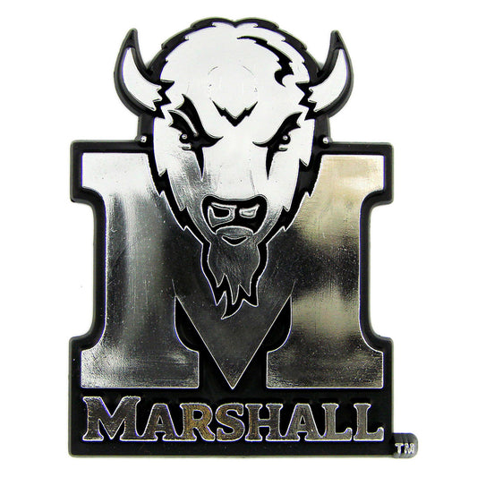 Marshall Thundering Herd Molded Chrome Plastic Emblem