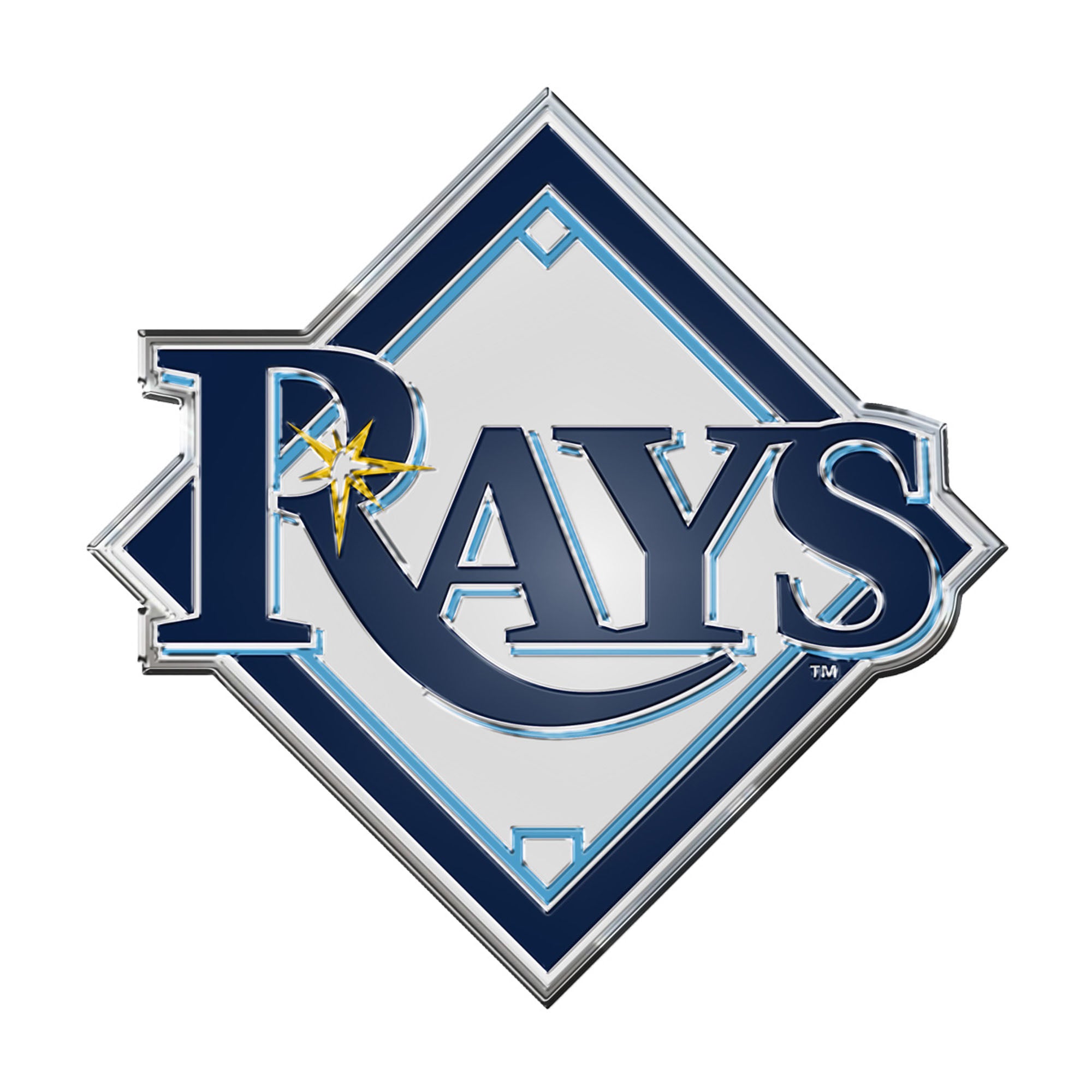 Tampa Bay Rays Heavy Duty Aluminum Embossed Color Emblem