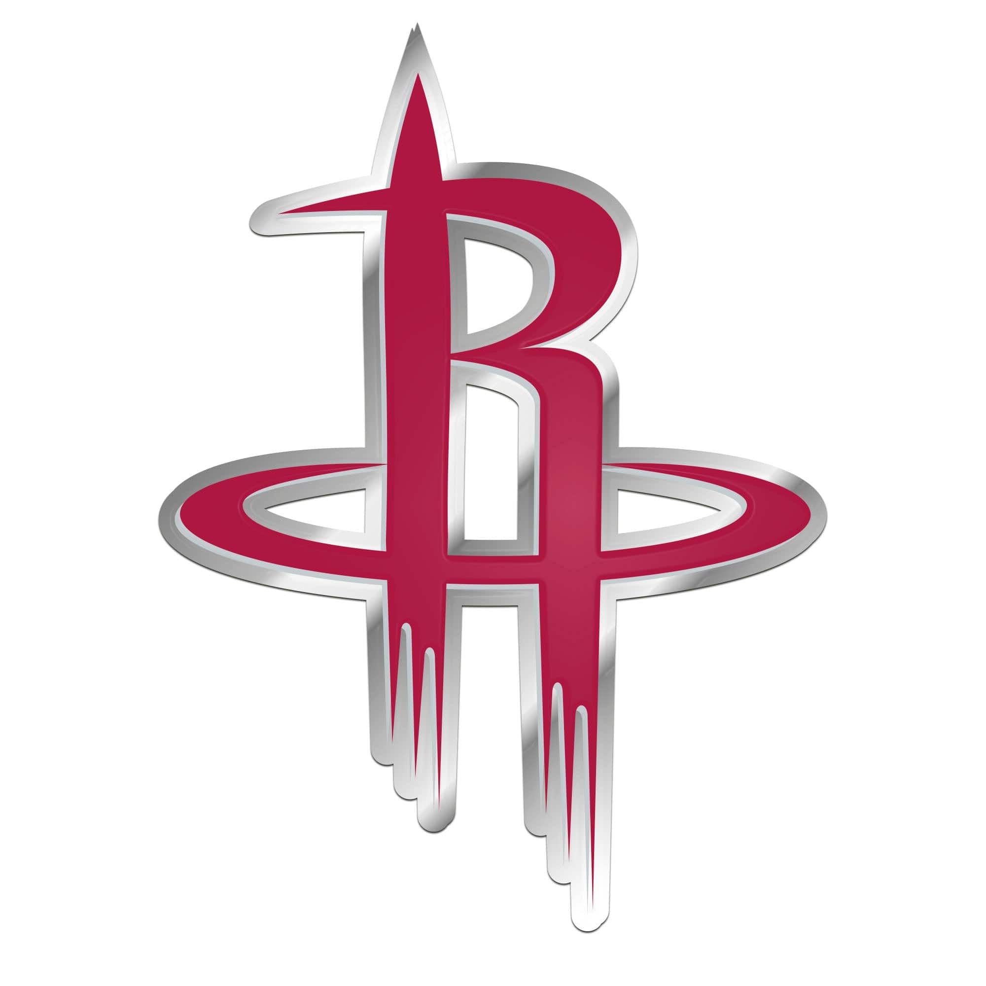 Houston Rockets Heavy Duty Aluminum Embossed Color Emblem - Houston Rockets