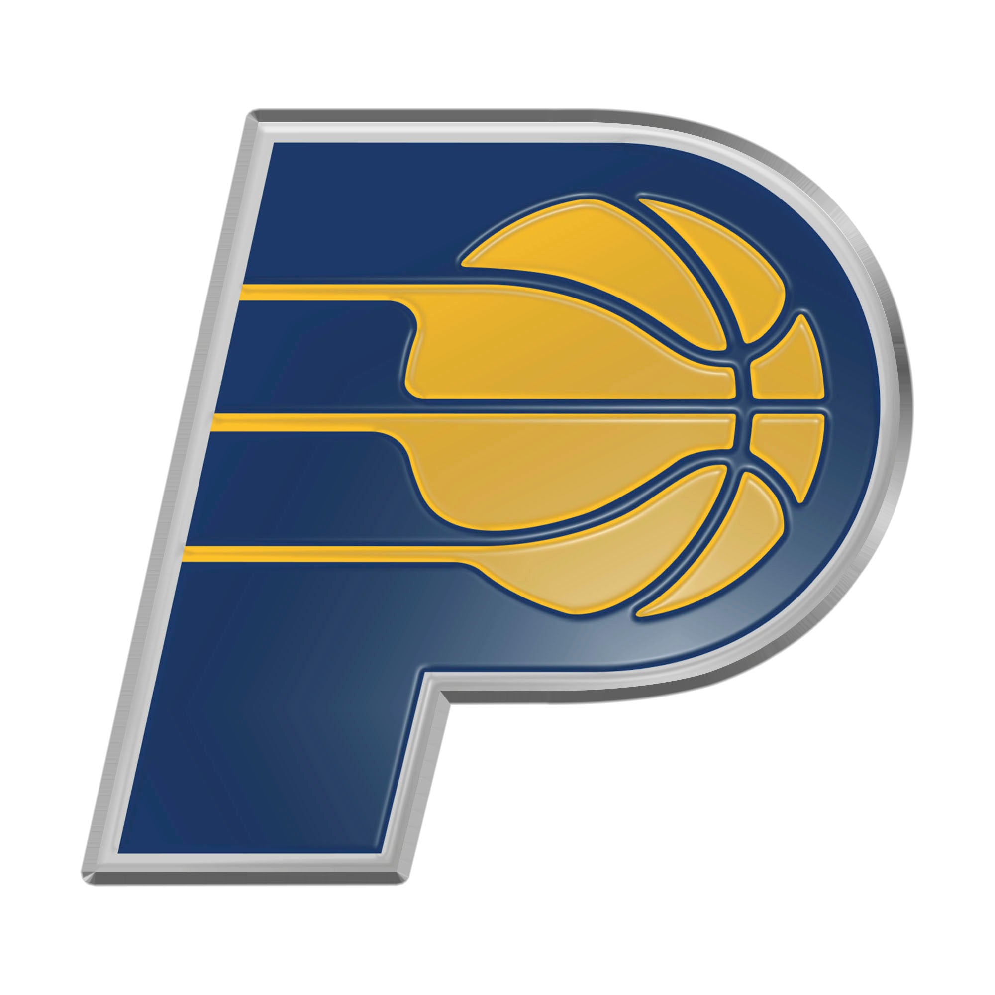 Indiana Pacers Heavy Duty Aluminum Embossed Color Emblem