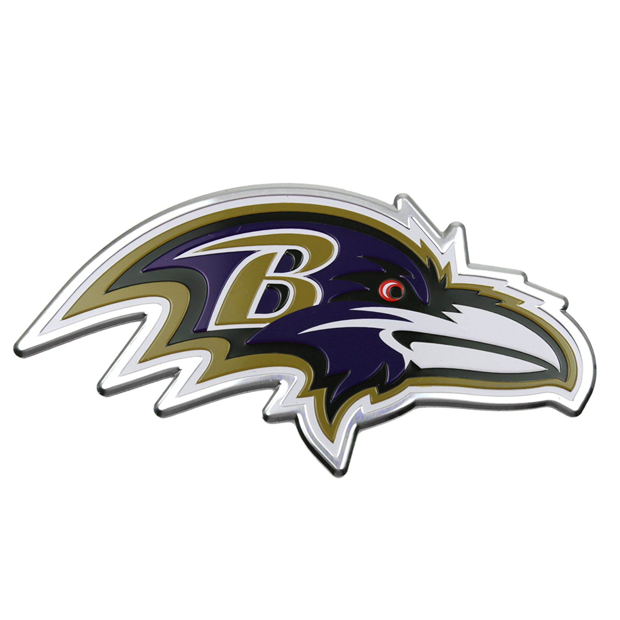 Baltimore Ravens Heavy Duty Aluminum Embossed Color Emblem