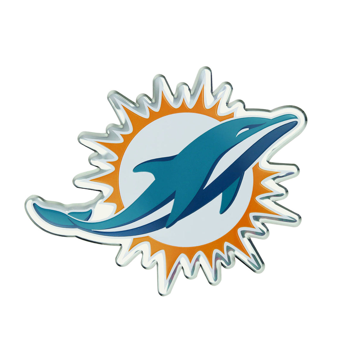 Miami Dolphins Heavy Duty Aluminum Embossed Color Emblem