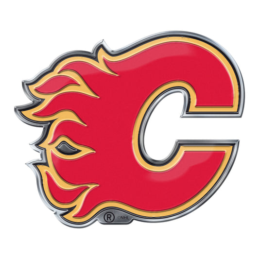 Calgary Flames Heavy Duty Aluminum Embossed Color Emblem