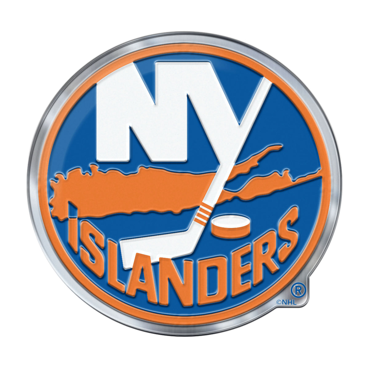 New York Islanders Heavy Duty Aluminum Embossed Color Emblem