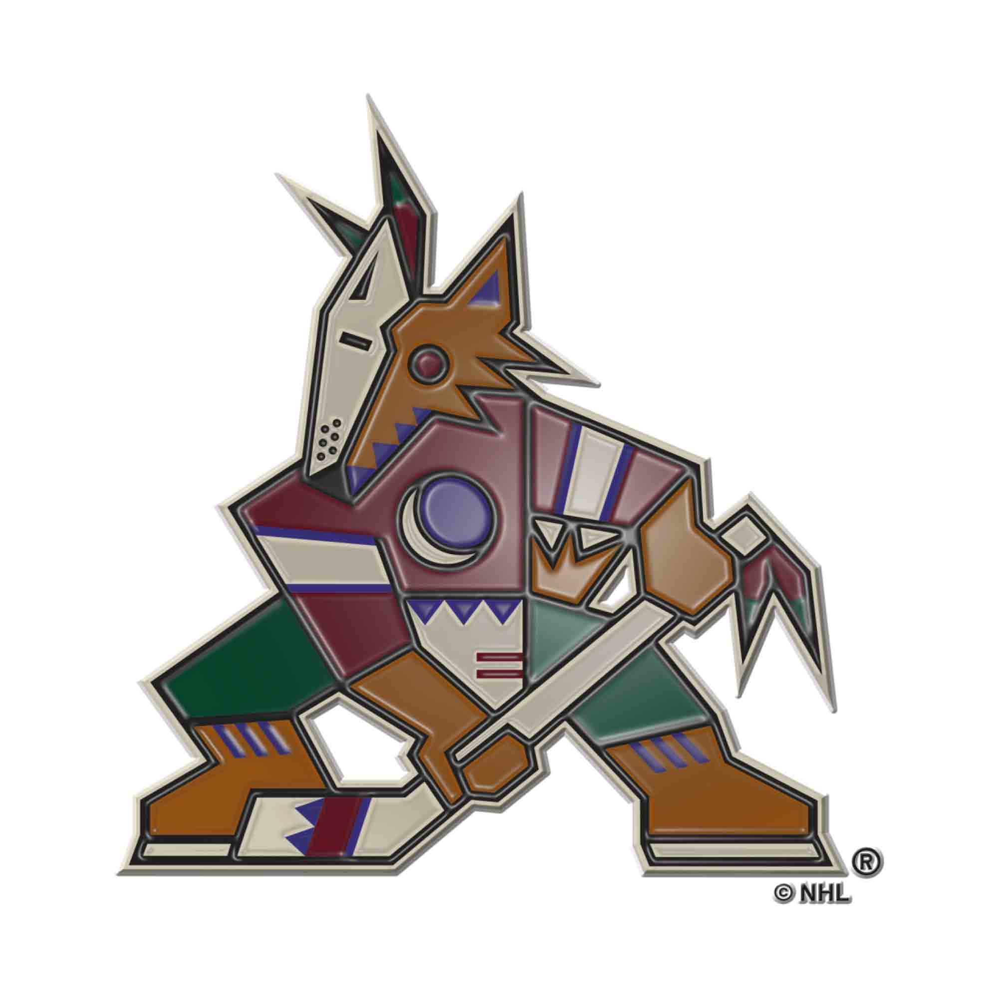 Arizona Coyotes Heavy Duty Aluminum Embossed Color Emblem