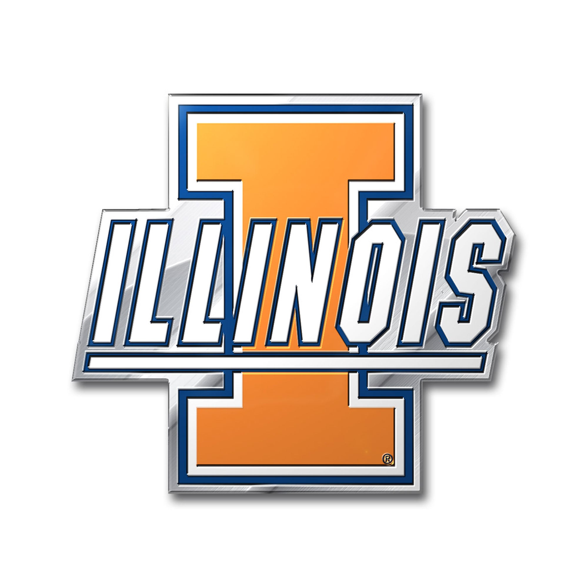 Illinois Illini Heavy Duty Aluminum Embossed Color Emblem