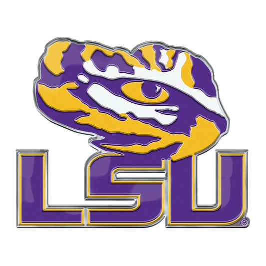 LSU Tigers Heavy Duty Aluminum Embossed Color Emblem