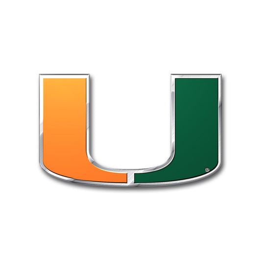 Miami Hurricanes Heavy Duty Aluminum Embossed Color Emblem