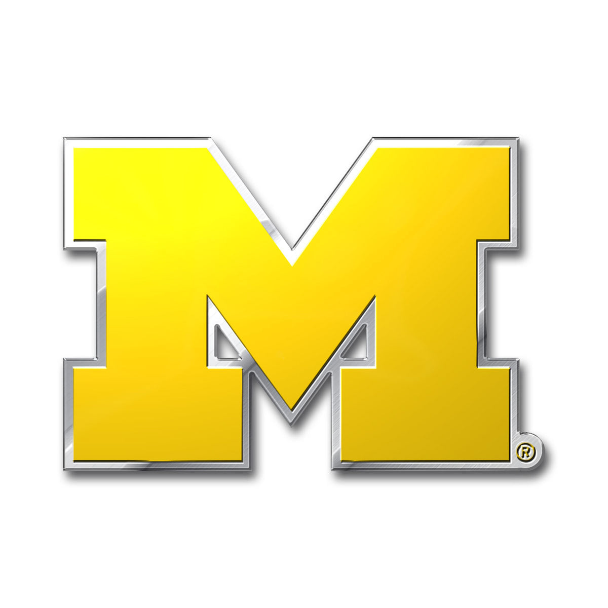 Michigan Wolverines Heavy Duty Aluminum Embossed Color Emblem (Yellow)