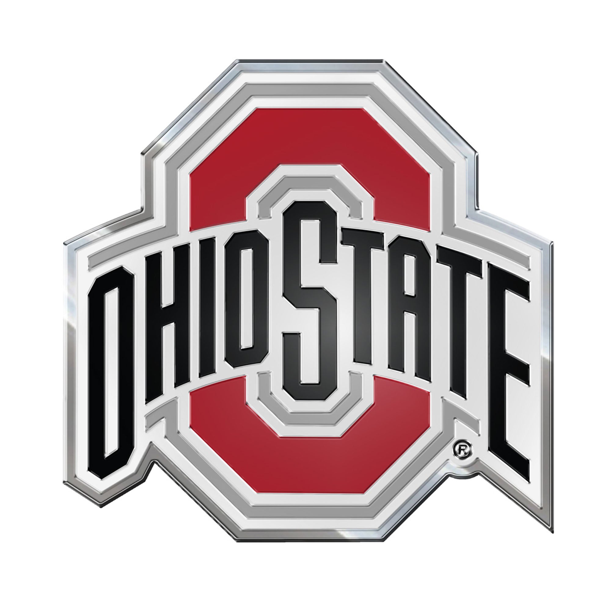 Ohio State Buckeyes Heavy Duty Aluminum Embossed Color Emblem