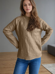 Mock Neck Long Sleeve Sweater - Trendsi