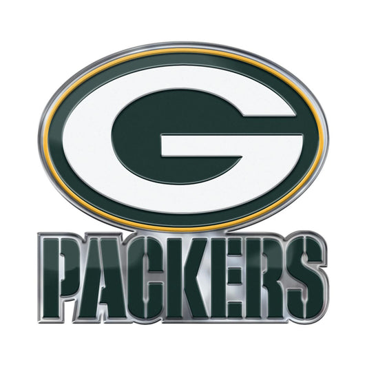 Green Bay Packers Heavy Duty Aluminum Embossed Color Emblem - Alternate