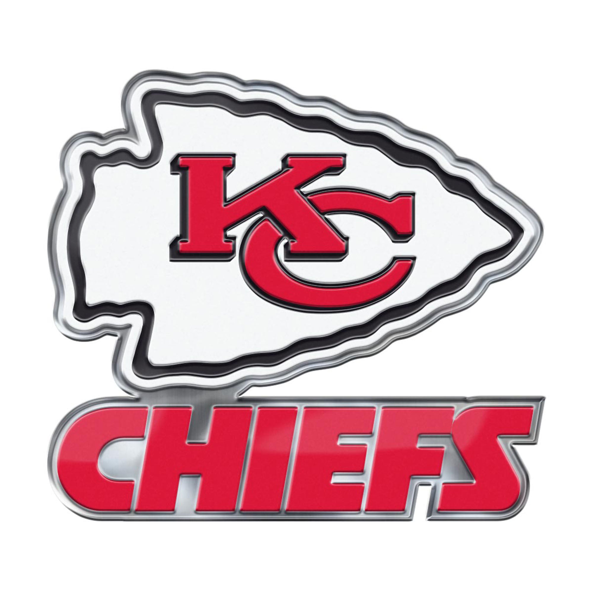 Kansas City Chiefs Heavy Duty Aluminum Embossed Color Emblem - Alternate