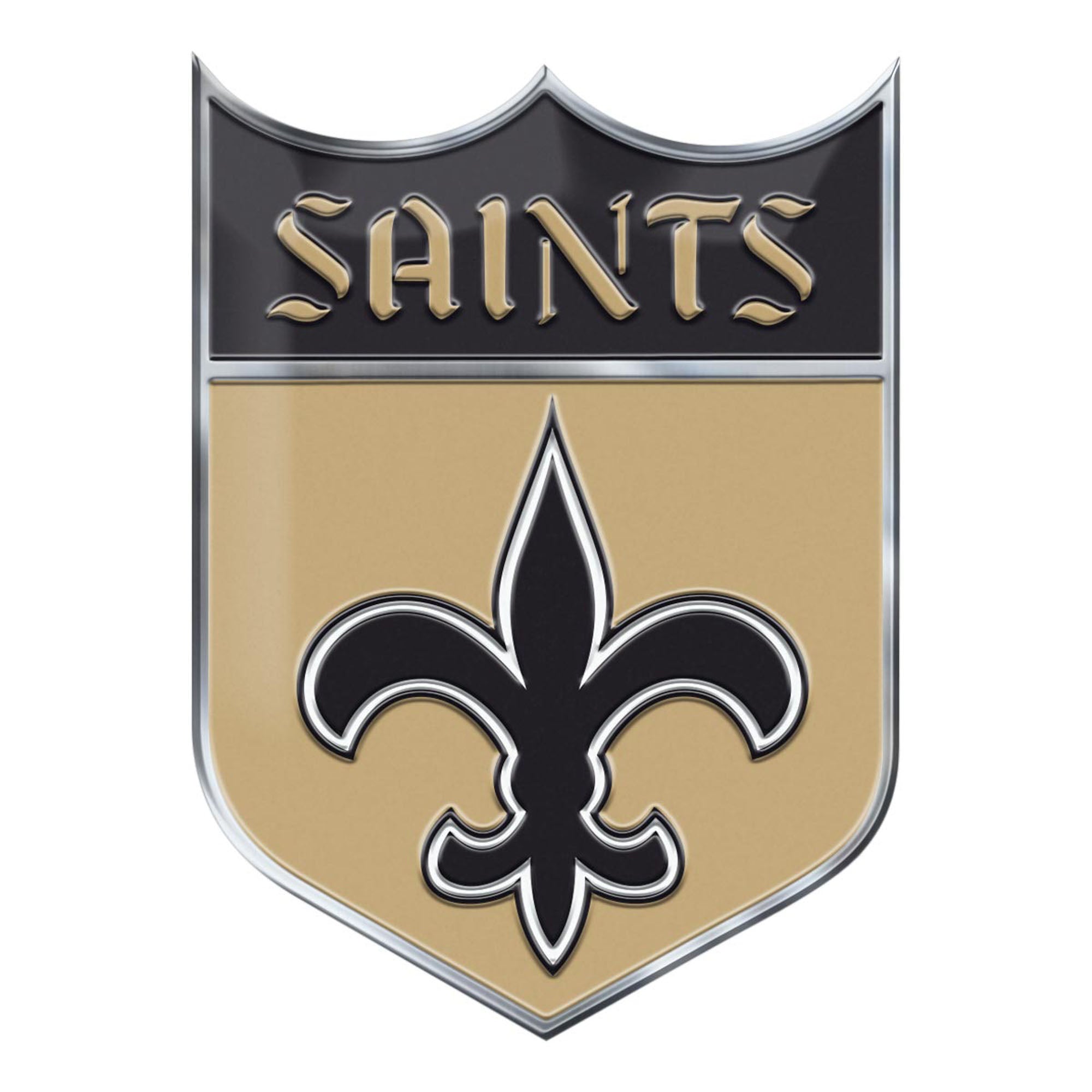 New Orleans Saints Heavy Duty Aluminum Embossed Color Emblem - Alternate