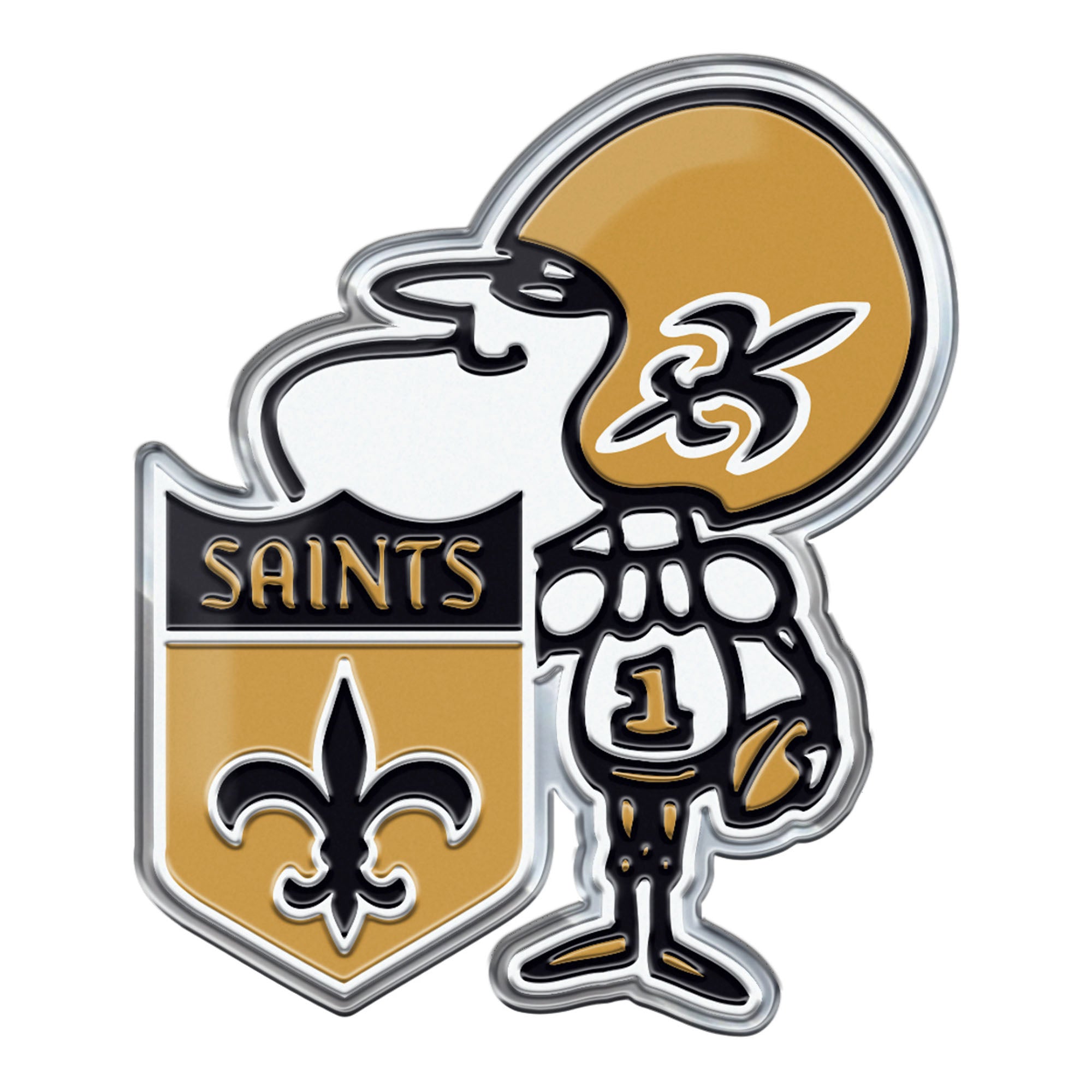 New Orleans Saints Heavy Duty Aluminum Embossed Color Emblem - Alternate Sir Saint