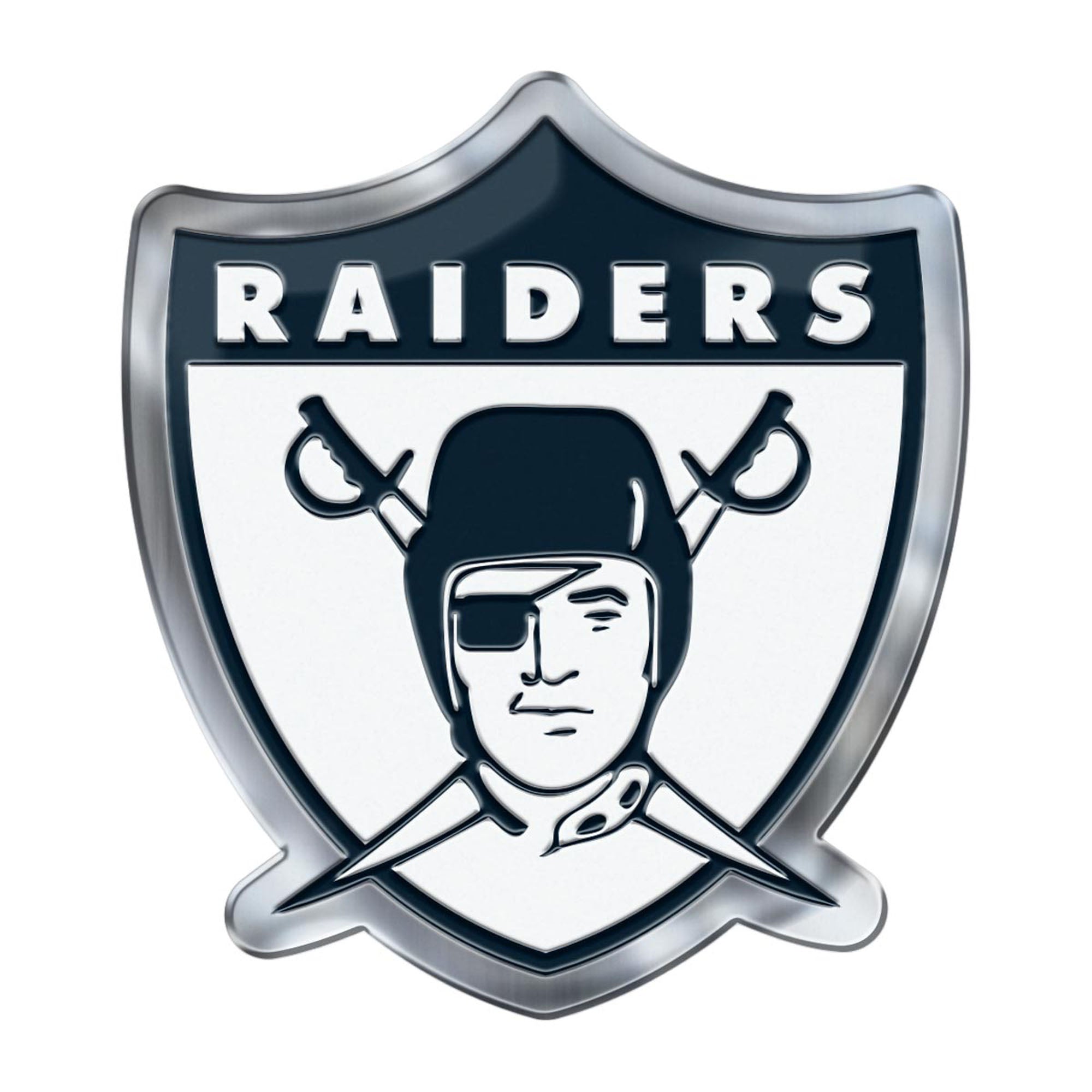 Las Vegas Raiders Heavy Duty Aluminum Embossed Color Emblem - Alternate - Las Vegas Raiders