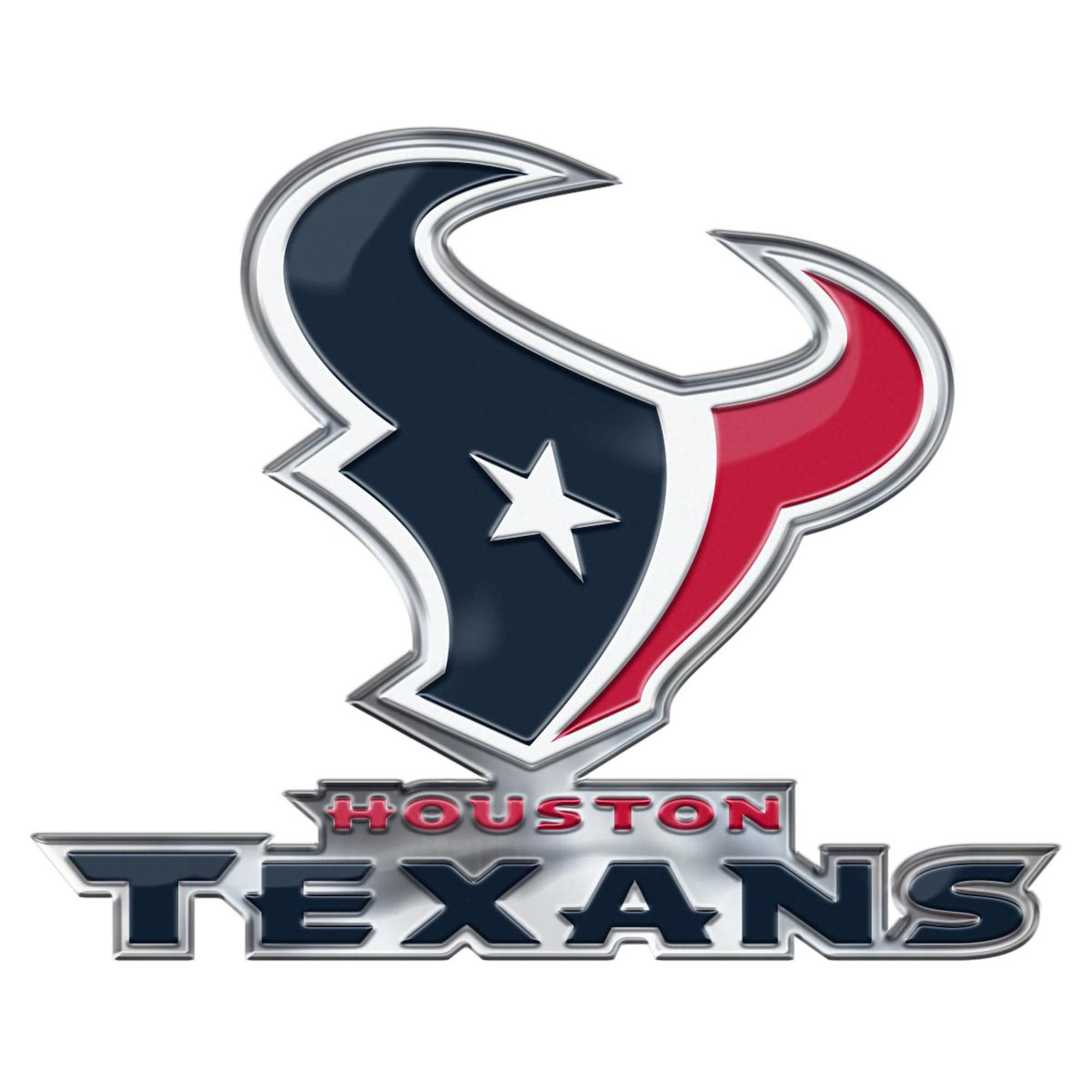 Houston Texans Heavy Duty Aluminum Embossed Color Emblem - Alternate