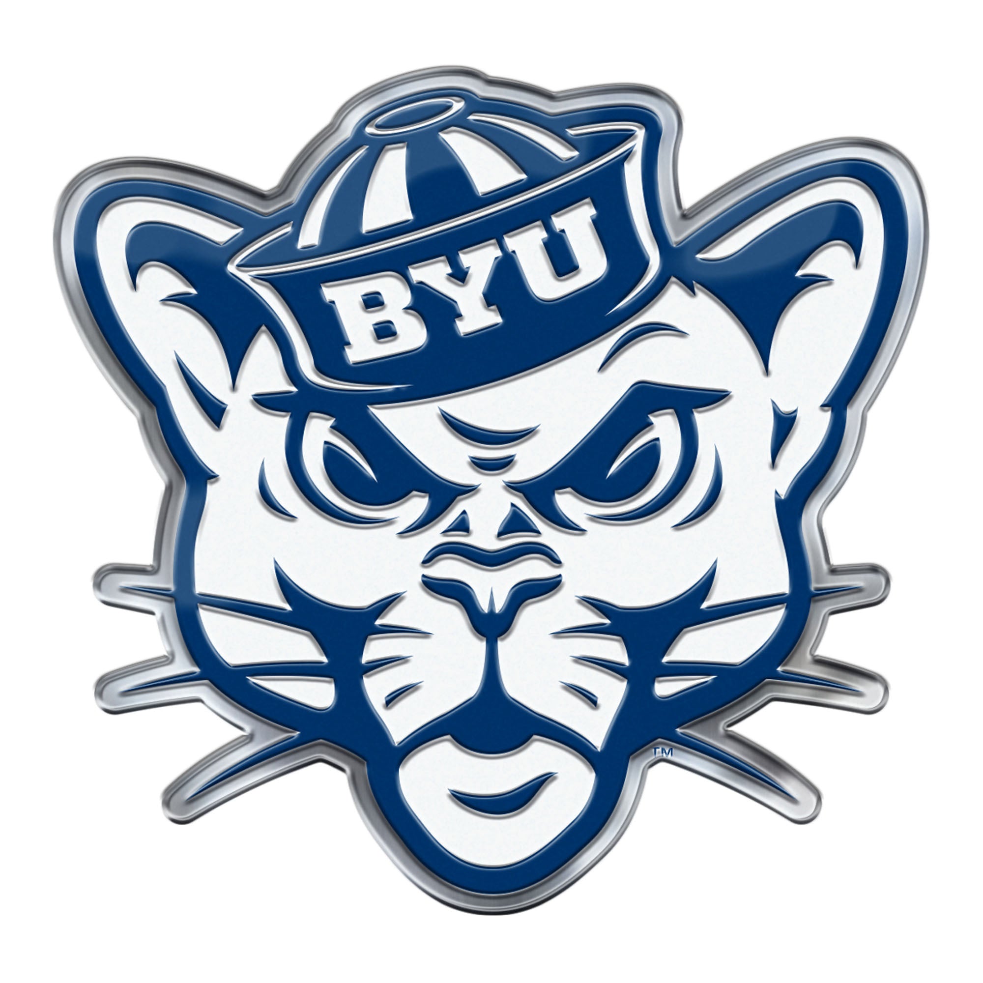 BYU Cougars Heavy Duty Aluminum Embossed Color Emblem - Alternate