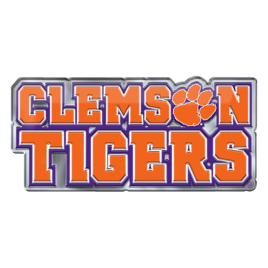 Clemson Tigers Heavy Duty Aluminum Embossed Color Emblem - Alternate - Clemson