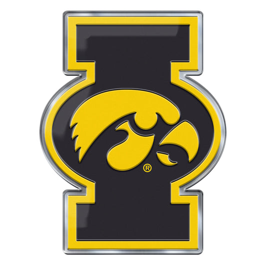 Iowa Hawkeyes Heavy Duty Aluminum Embossed Color Emblem - Alternate