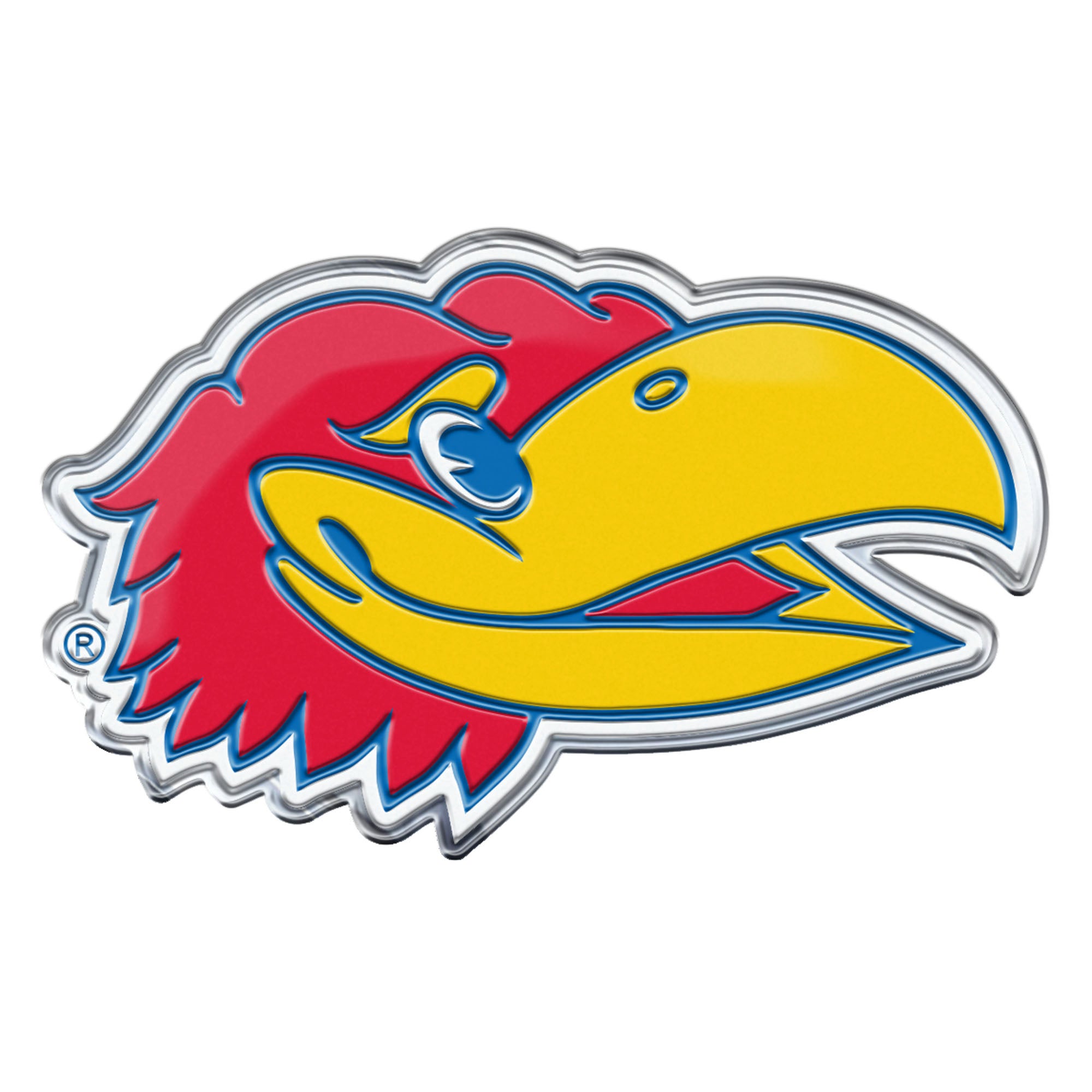 Kansas Jayhawks Heavy Duty Aluminum Embossed Color Emblem - Alternate