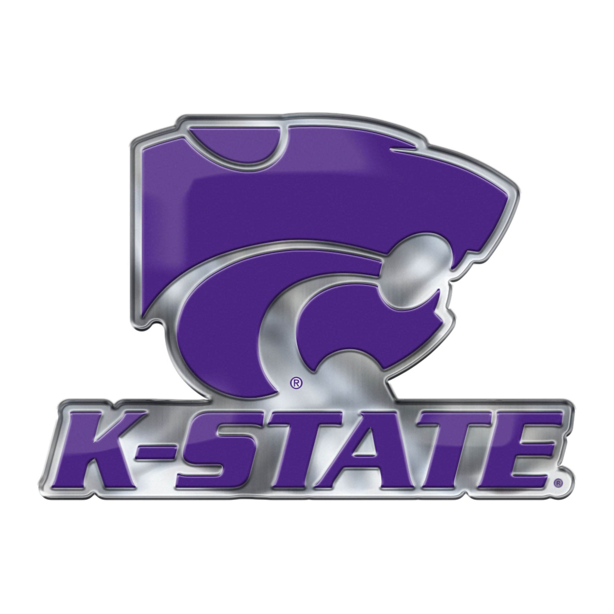 Kansas State Wildcats Heavy Duty Aluminum Embossed Color Emblem - Alternate