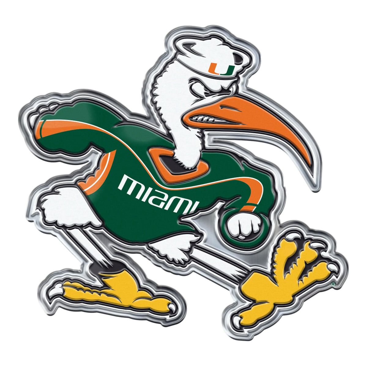 Miami Hurricanes Heavy Duty Aluminum Embossed Color Emblem - Alternate