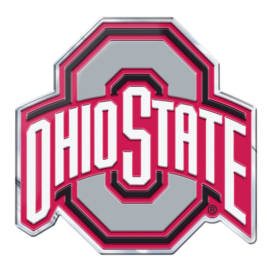 Ohio State Buckeyes Heavy Duty Aluminum Embossed Color Emblem - Alternate