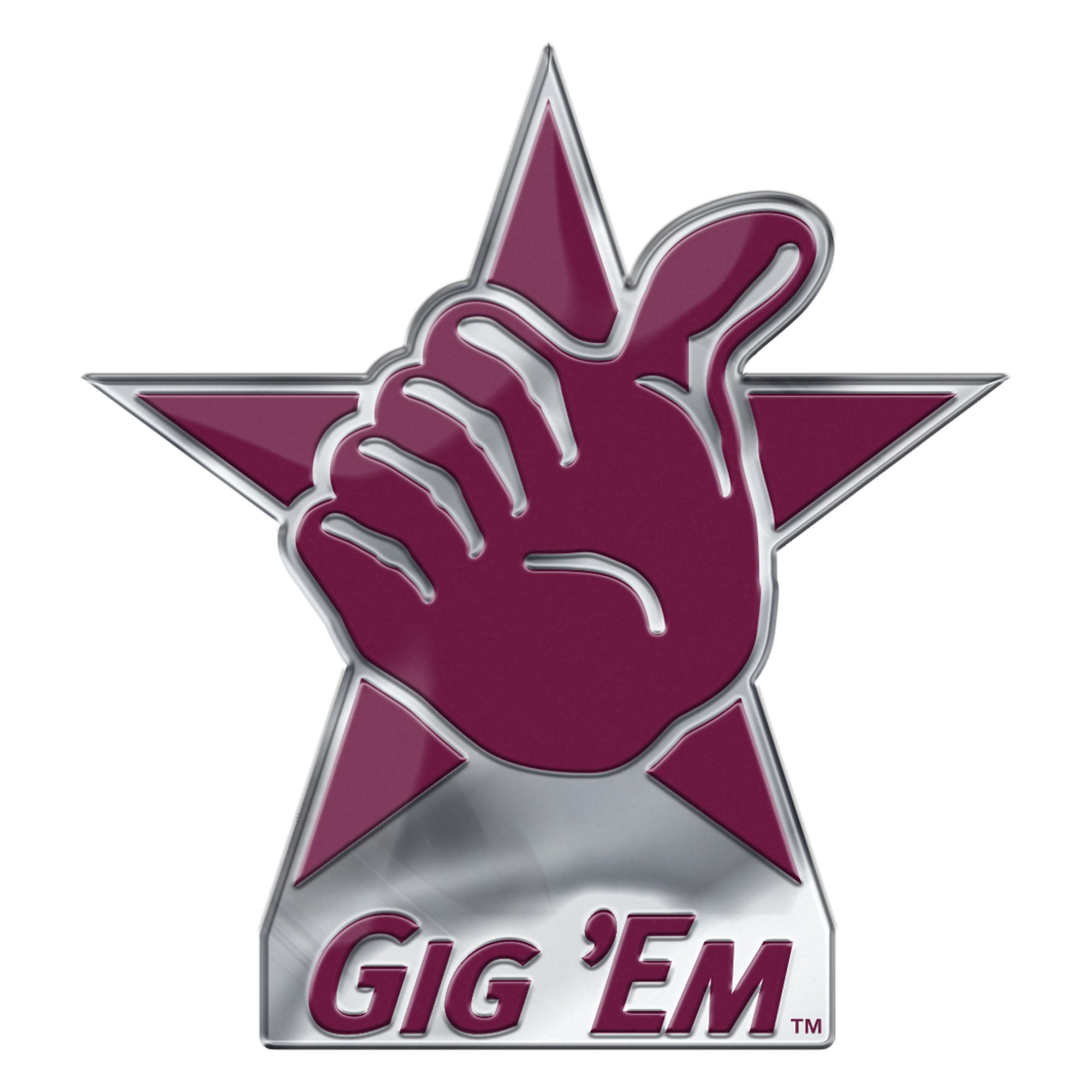 Texas A&M Aggies Heavy Duty Aluminum Embossed Color Emblem - Alternate