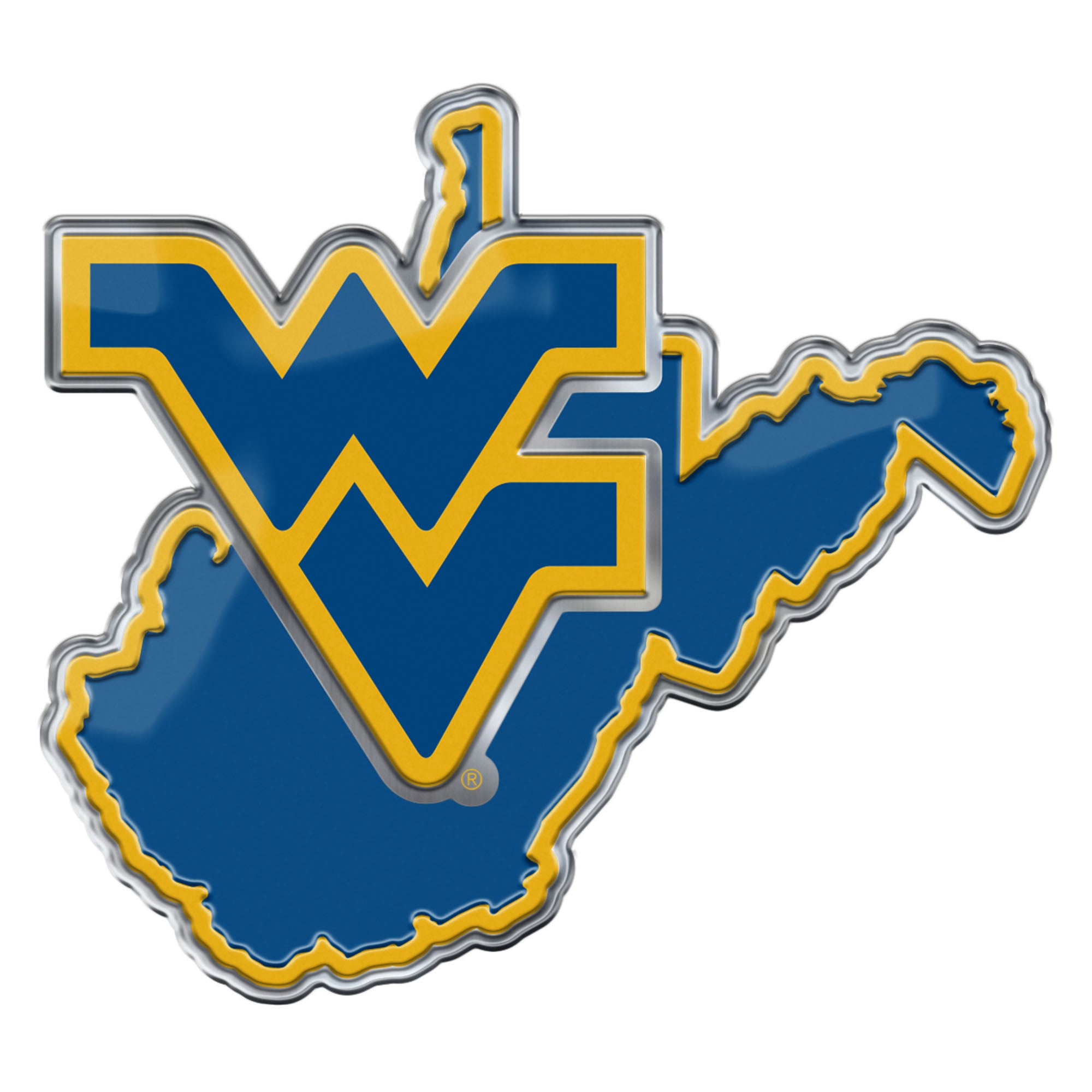 West Virginia Mountaineers Heavy Duty Aluminum Embossed Color Emblem - Alternate