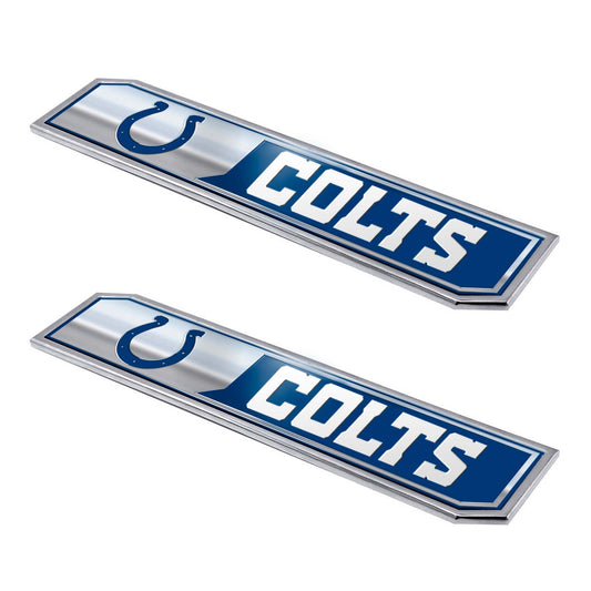 Indianapolis Colts 2 Piece Heavy Duty Aluminum Embossed Truck Emblem Set