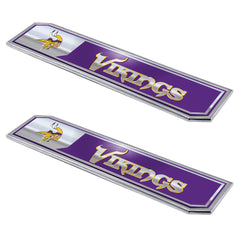 Minnesota Vikings 2 Piece Heavy Duty Aluminum Embossed Truck Emblem Set