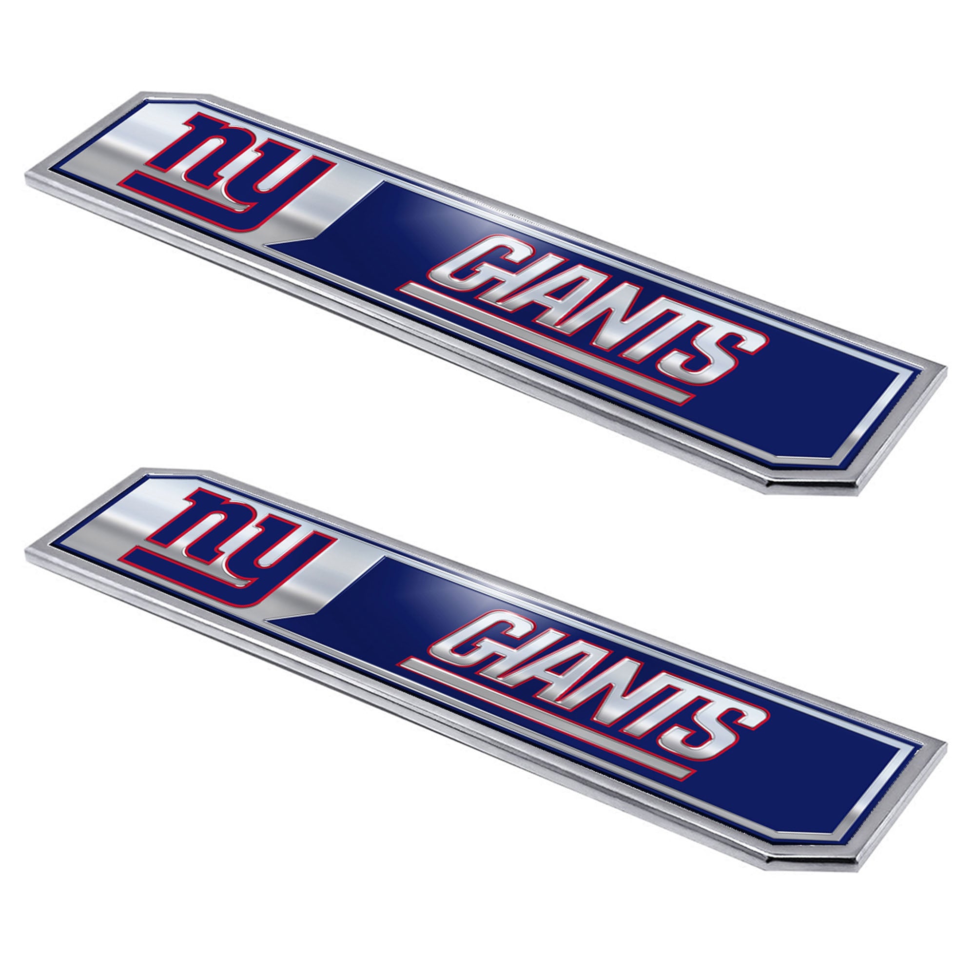 New York Giants 2 Piece Heavy Duty Aluminum Embossed Truck Emblem Set