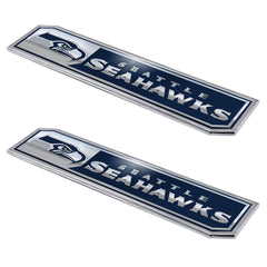 Seattle Seahawks 2 Piece Heavy Duty Aluminum Embossed Truck Emblem Set