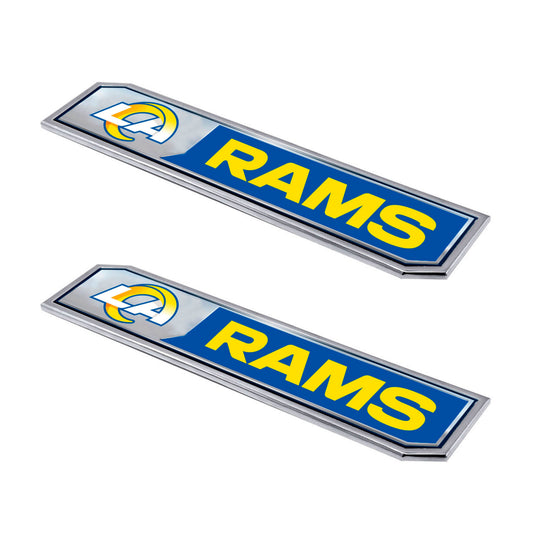 Los Angeles Rams 2 Piece Heavy Duty Aluminum Embossed Truck Emblem Set