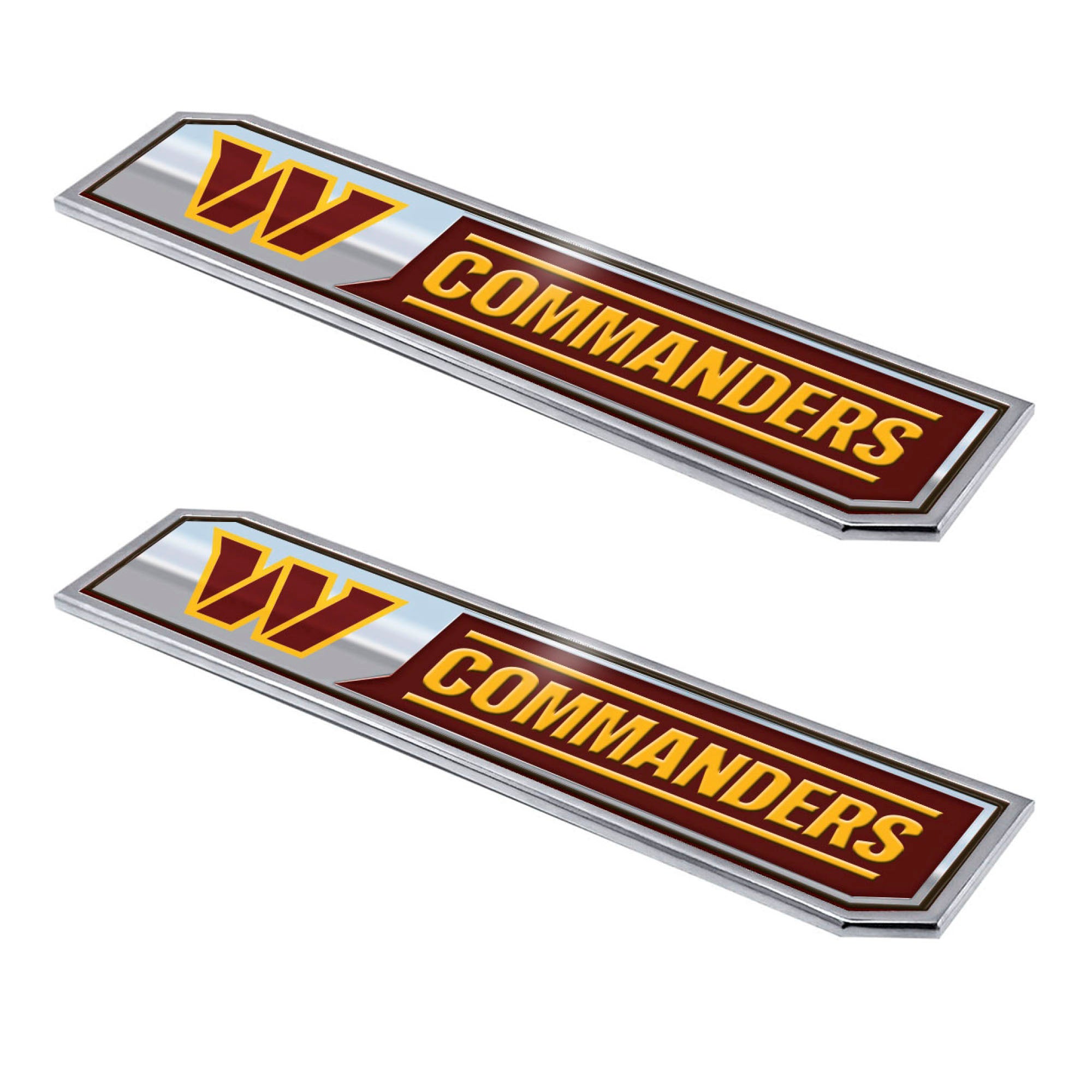 Washington Commanders 2 Piece Heavy Duty Aluminum Embossed Truck Emblem Set