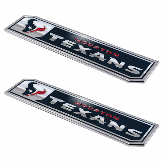 Houston Texans 2 Piece Heavy Duty Aluminum Embossed Truck Emblem Set - Houston Texans