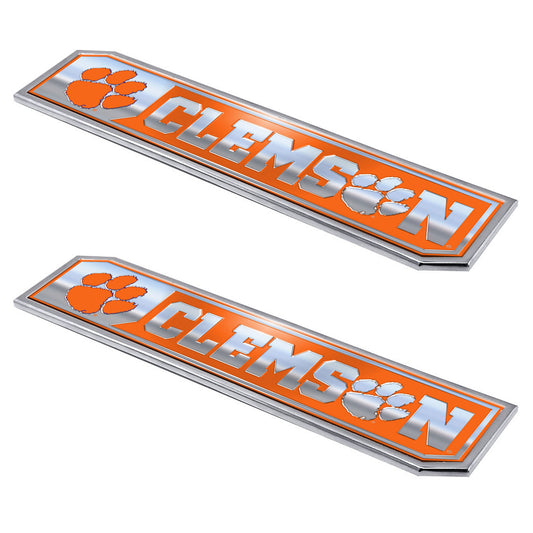 Clemson Tigers 2 Piece Heavy Duty Aluminum Embossed Truck Emblem Set