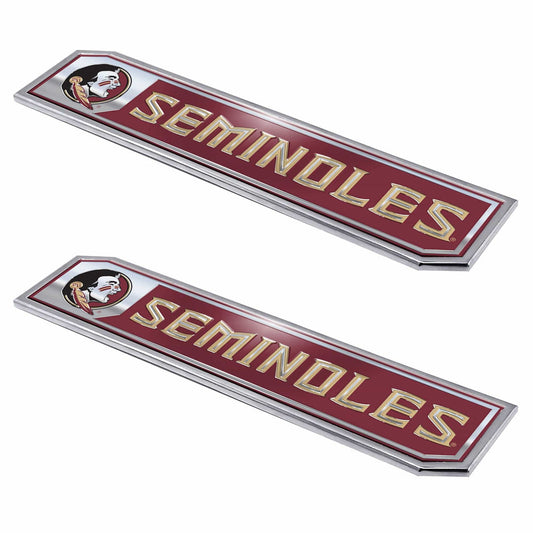 Florida State Seminoles 2 Piece Heavy Duty Aluminum Embossed Truck Emblem Set - Florida State