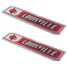 Louisville Cardinals 2 Piece Heavy Duty Aluminum Embossed Truck Emblem Set